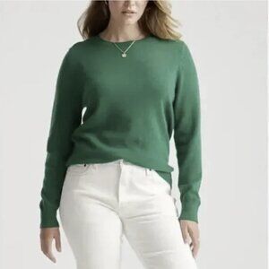 Quince 100% Mongolian Cashmere Crewneck Sweater Everglade Green Size Small